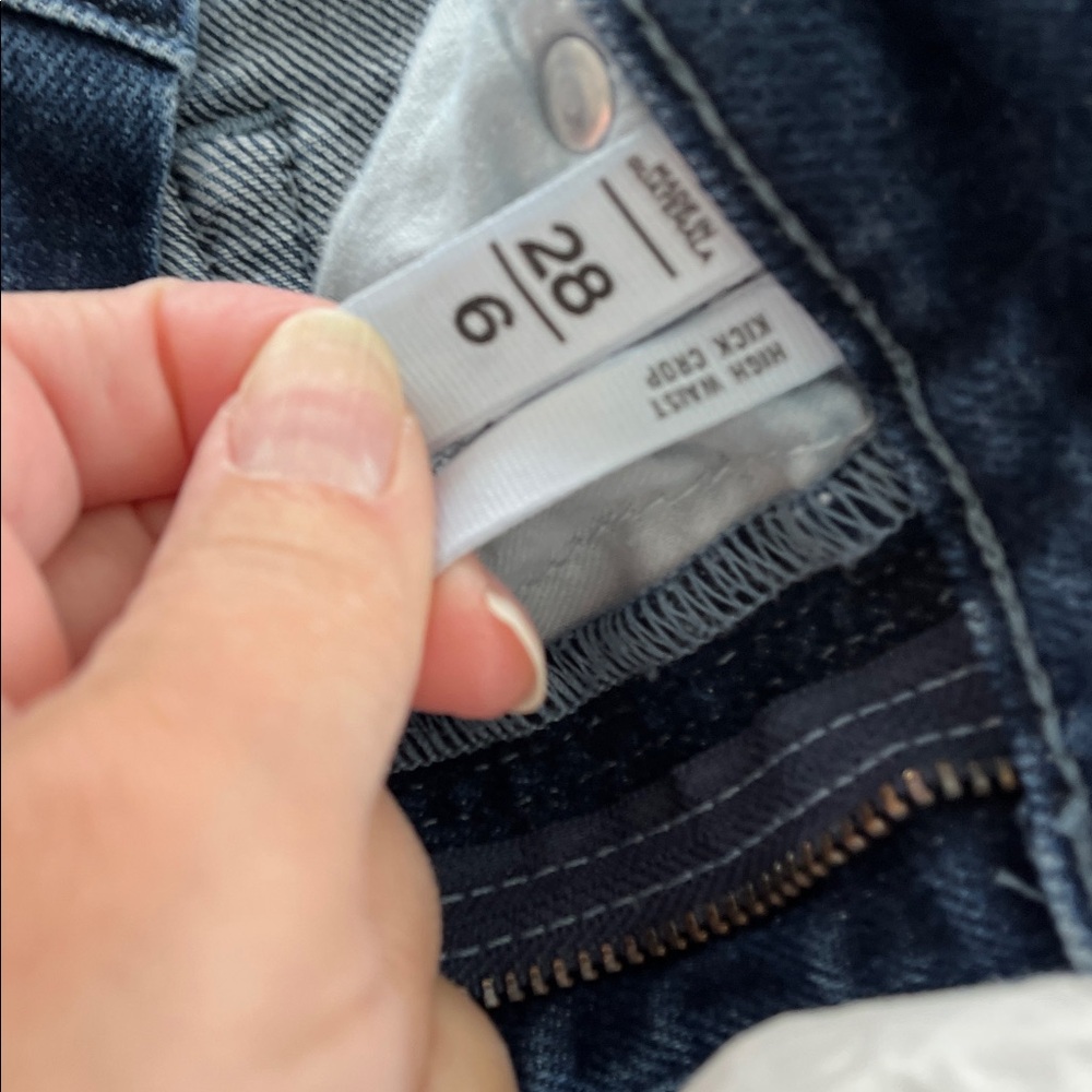 Loft high waist deconstructed hem kick crop 28/6 jeans - Picture 3 of 5